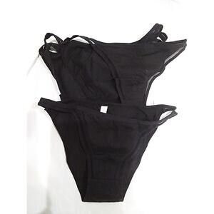 Finetoo Panties Size Medium Black 5 Pack